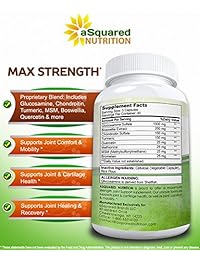 Glucosamine Chondroitin Turmeric MSM Boswellia - 120 cápsulas - Complemento de Apoyo Conjunto - Almohadillas de Alivio del Dolor Conjunto para Salud de Inflamación - Antiinflamatorio Natural para Espalda, Rodilla y Manos