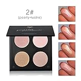 Indexu 4 Colors Highlighter Bronzer Powder Contour Palette Makeup Palette Concealer Powder 02#(pearl-lustre)