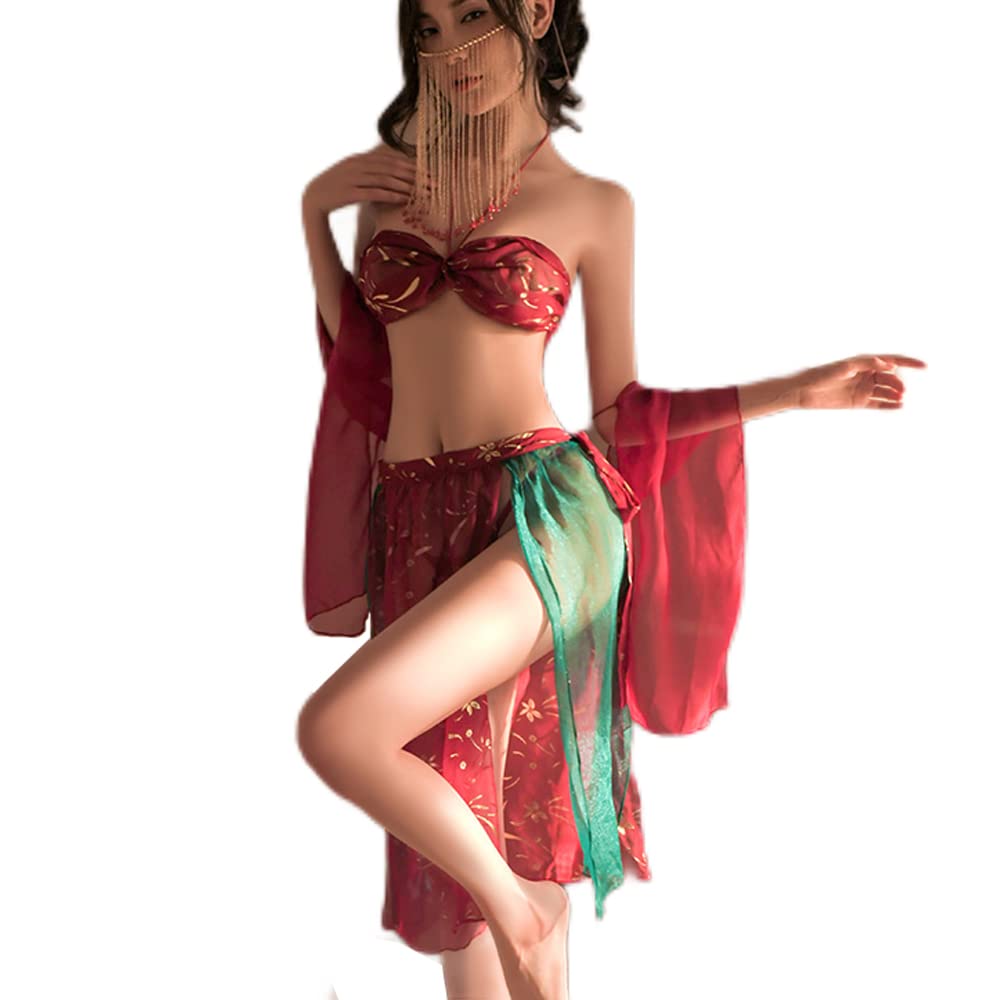 Temptshow Asian Chinese Geisha Cosplay Women's Chinese Style Cheongsam Lingerie Japanese Anime Costume (Flying Dancer)