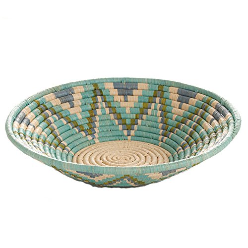 Buy African Basket Teal Starburst Fruit or Display Hand Woven Art Home