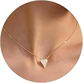 Freekiss Gold Pendant Necklace for Women, Dainty Diamond Necklaces for Women Simple 14K Gold Plated Paperclip Choker Necklaces Cute Minimalist Open Oval Necklaces Gold Jewelry for Women Gifts