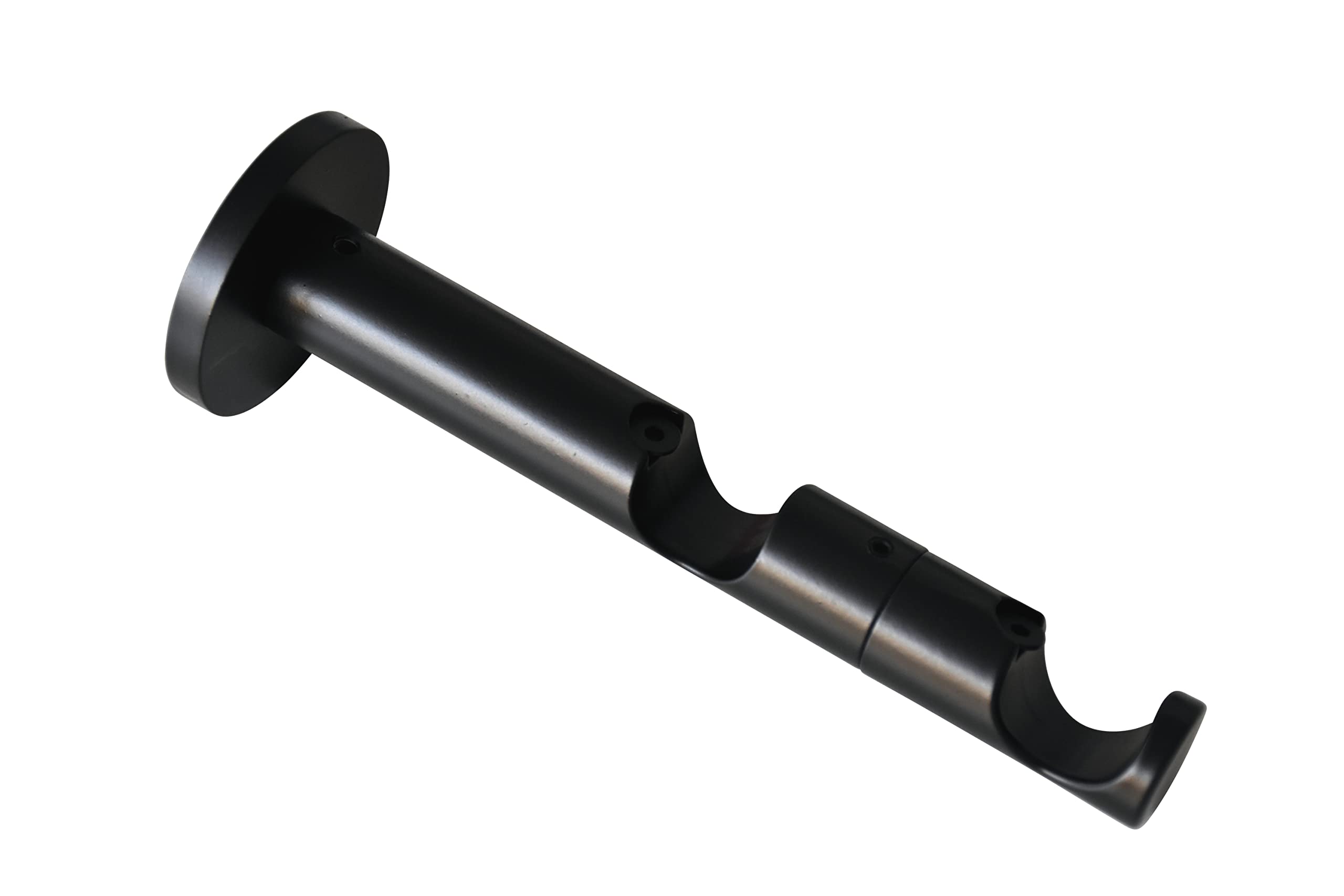 GARDINIA Chicago Series Double Combination Bracket with Metal Mounting Plate for Curtain Rod, 2-Track Open, Includes All Mounting Parts, Diameter 20 mm, Metal, Matt Black