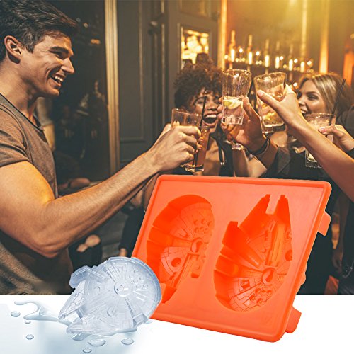 Star Wars Ice Trays Silicone Ice Large Cube Molds Food Grade Chocolate Candy Baking Molds-Millennium Falcon - Thumbnail 4