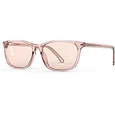Bloomoak Rose Migraine Glasses,FL-Flex Light Sensitivity Relief Tinted Glasses for Indoor Fluorescent Glare/Photophobia/Women