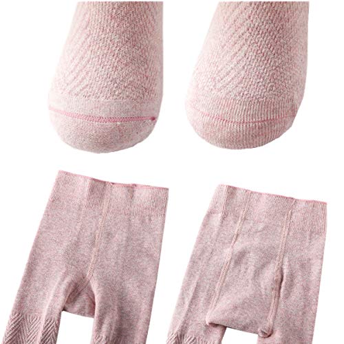 Baby Toddler Girls Cable Knit Tights (3 Pack, White/Grey/Pink, Baby (12-24 Months))