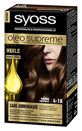 Syoss Saint Algue Coloration Permanent Oleo Supreme 4 18 Marron Chocolat Amazon De Beauty
