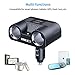 MEIDI 80W 2-Socket Cigarette Lighter Adapter 12V/24V DC Outlet Splitter with 3.4A Dual USB Car Charger Compatible iPhone iPad Android Samsung GPS Dash Cam and More (Black)