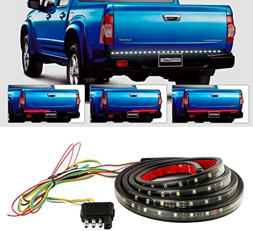 AUTUNEER 60Inch LED Tailgate Light Bar, Red/White Truck Tailgate Strip Light, Waterproof Reverse Brake Turn Signal Lights for Pickup SUV Jeeps RV Dodge Ram Toyota Chevy GMC, Tailgate Lighting Kit