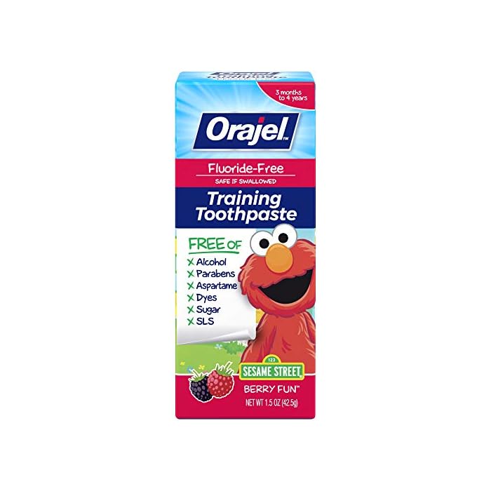 Orajel Kids Elmo Training Toothpaste Fluoride-Free 1 Pediatrician Recommended Fluoride-Free Toothpaste 1.5oz Tube