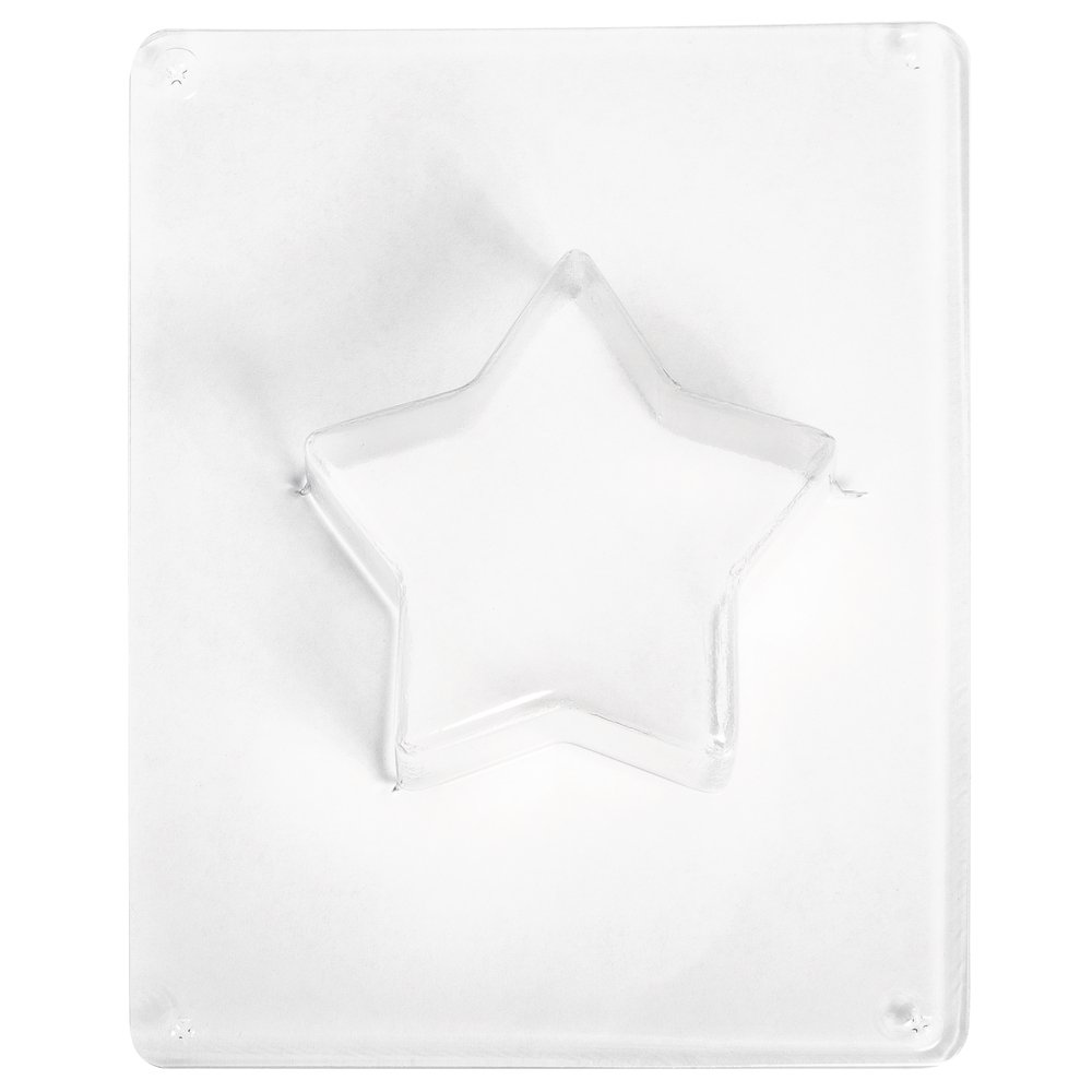 Rayher Star Shape Casting Mould for Concrete Crafts and Casting with Plaster of Paris, Reusable Mould with Star Design, clear plastic, Diameter 9cm, 36049000