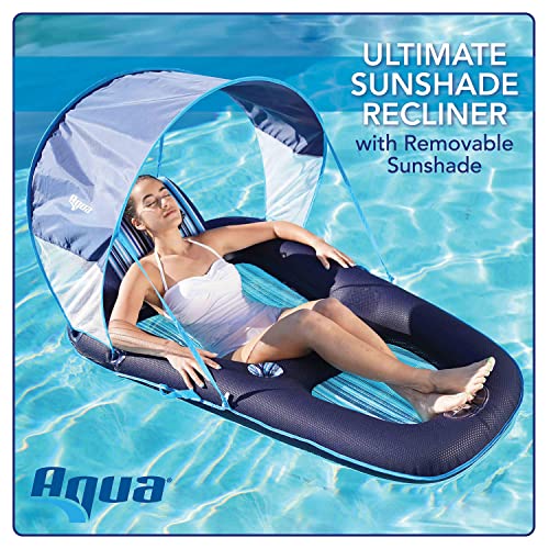 Aqua Pool Float with Canopy, Cup Holder Oversized Luxury