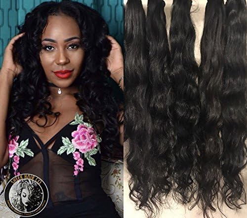 Sheek Hair Co 14 Inch Indian Virgin Raw Human Hair Extension Hair Weave Bundles Body Wave Unprocessed Natural Light Brown to Dark Brown Colo (16 INCH)