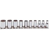 Proto J47104 10 Piece 12 Point 1/4" Drive Socket Set
