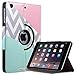 ULAK iPad Mini Case for iPad Mini 3/2 / 1, Lightweight Synthetic Leather Rotating Stand Protective Case Smart Cover with Multi-Angle Viewing for Apple iPad Mini, Mini 2, Mini 3,Pink/Mint