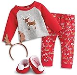 American Girl Doll - Festive Reindeer Holiday Pajamas for 18-inch Dolls - Truly Me 2016 PJ's