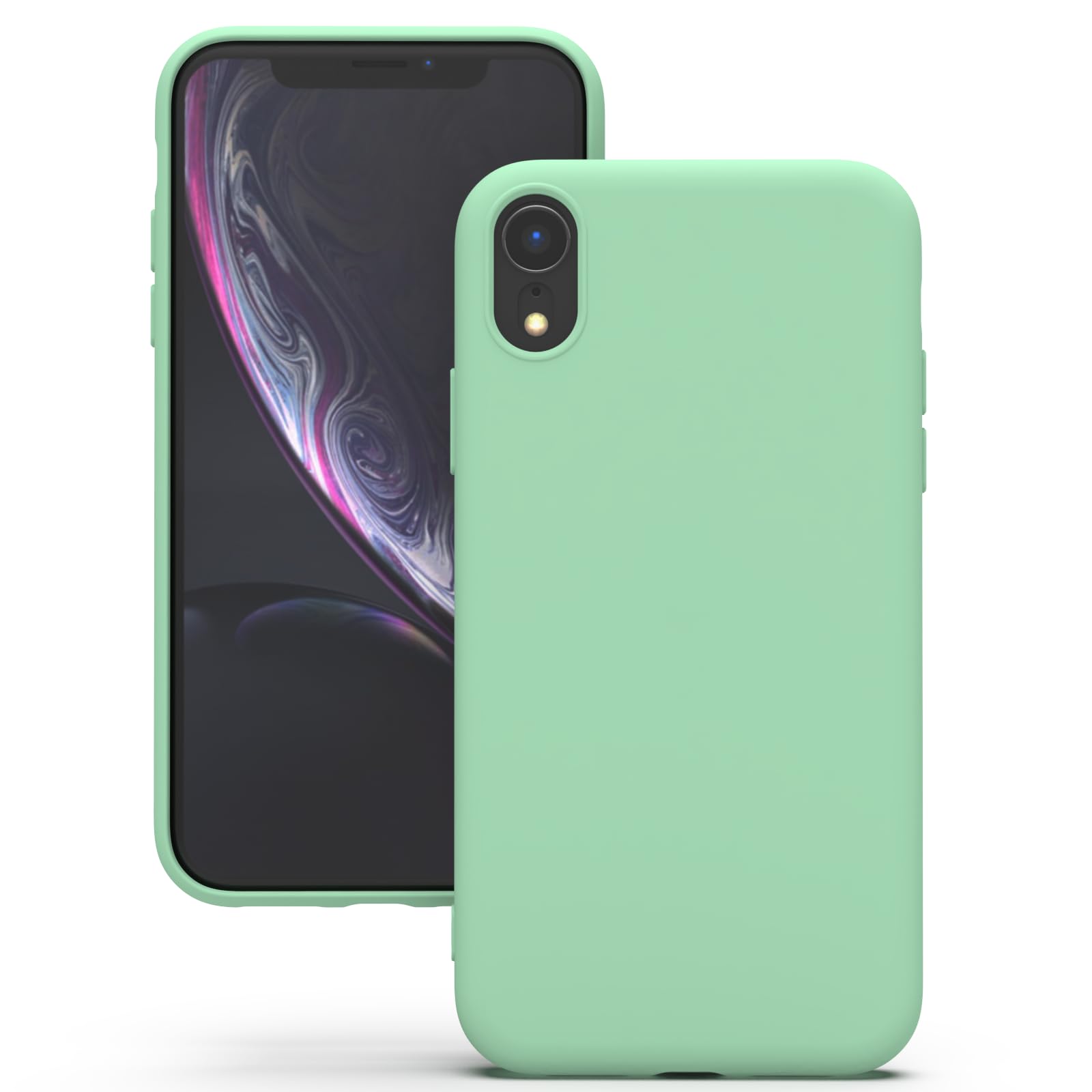 YATWIN Silicone Case for iPhone XR, Soft-Touch, Shockproof, DustProof, Antiskid Full Body Armour Phone Cover for Apple iPhone XR - Light Cyan