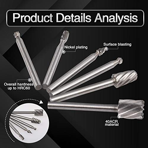 KATUR Rotary Multi Tool Cutting Guide Attachment Kit Includes 4Pcs Drill Bit Set and 6Pcs HSS Routing Router Bits Burr with Drill Dedicated Locator - Thumbnail 5