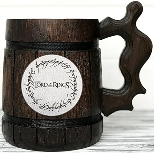 Lord Of The Rings Mug / One Ring Wooden Beer Mug. Wood Mug / Lord Of The Rings Gift /LOTR Mug. Wood Beer Mug. LOTR Gift. Engraved Mug / Personal Gifts for Men / Beer Tankard. Engraved Beer Stein K67