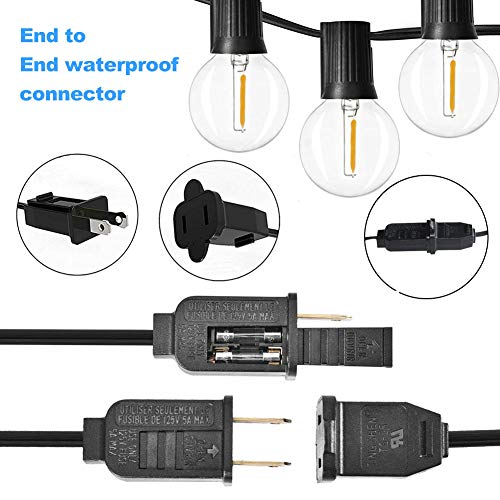 25Ft G40 Globe String Lights with Clear Bulbs,Backyard Patio Lights