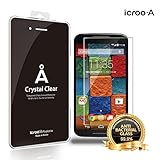 Moto X 2nd generation Screen Protector, Anti-bacterial Tempered Glass Screen Protector, i-croo A-Glass [HD Clear][0.4T] World's Thinnest Ballistics Glass, 99% Touch-screen Accurate(Lifetime Warranty)