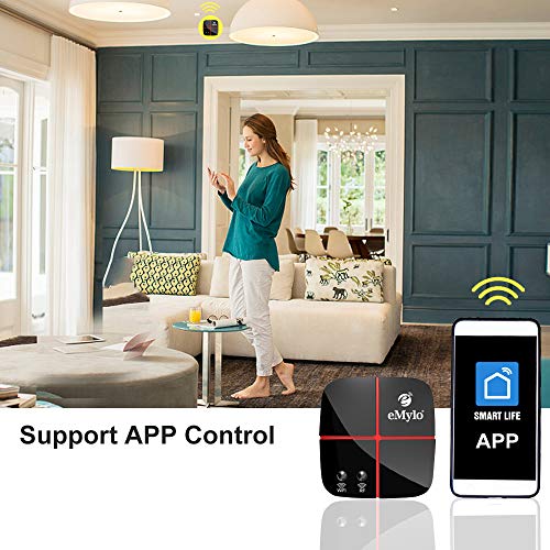 eMylo Smart WiFi Relay Switches Wireless 433Mhz RF Remote Control Light Switch Timer Controller for Household Appliance Compatible with Alexa, Google Home DC 5V-24V 1 Channel