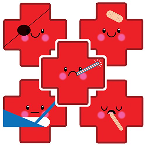 SmileMakers Shaped Emoji Medical Cross Stickers - Prizes and Giveways - 100 per Pack