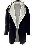 Doublju Women Long Sleeve Two Color Both sides Casual Fleece Reversible Cardigan