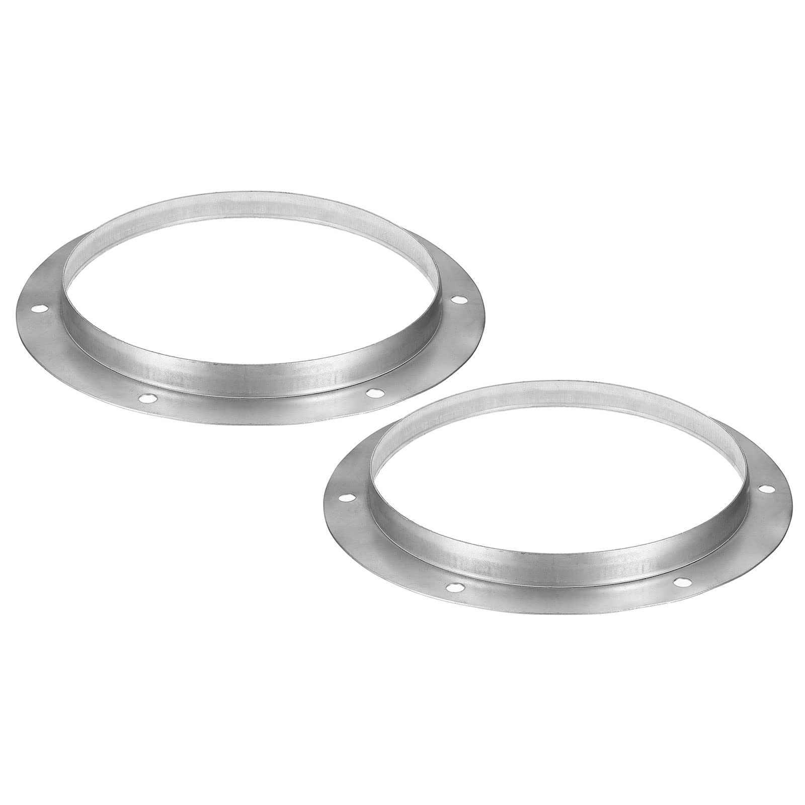 PATIKIL 8" Duct Connector Flange, 2 Pack Metal Straight Pipe Exhaust Flange Duct Mounting Plate for Heating Cooling Ventilation HVAC System