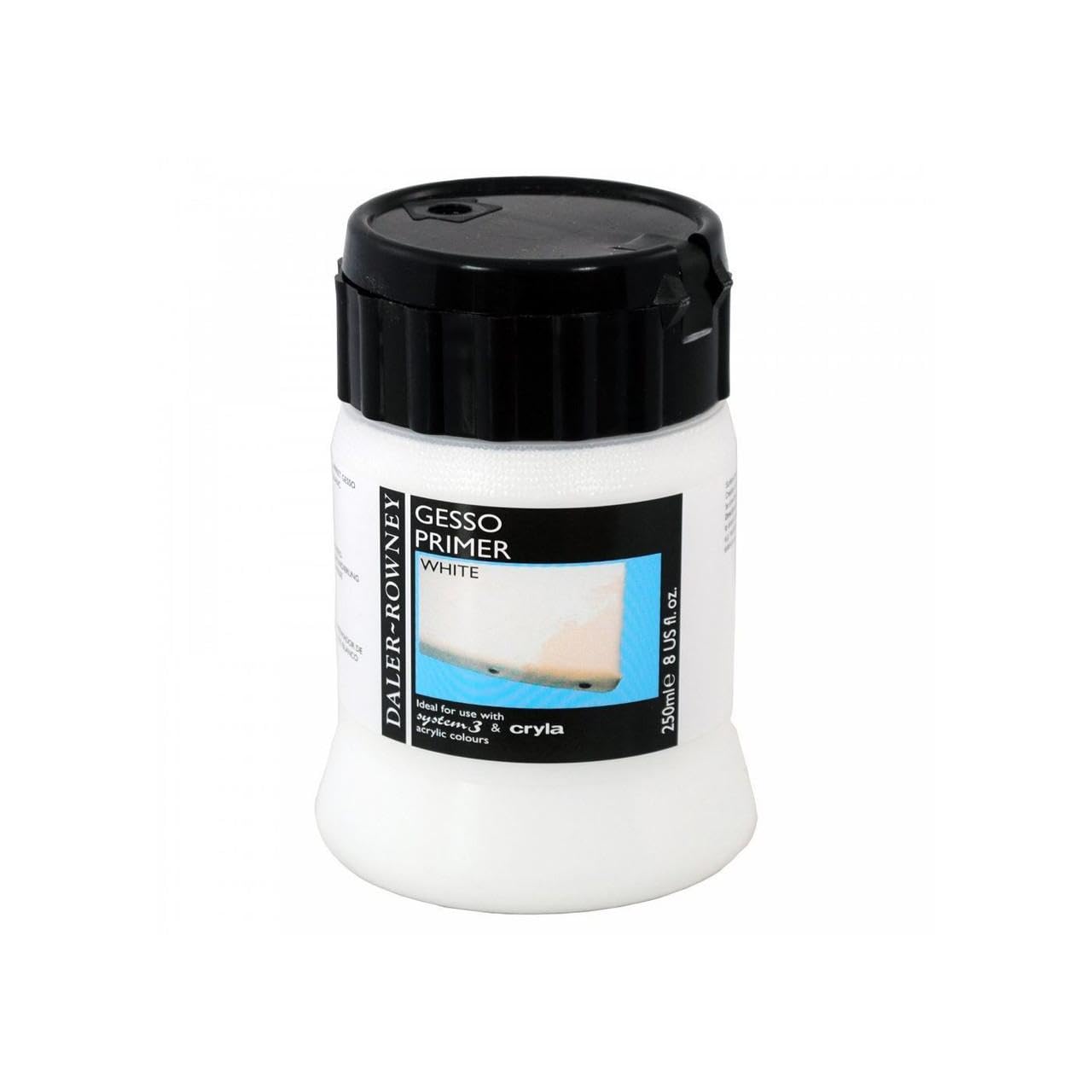 Daler-Rowney Acrylic Gesso, Plastic Pot, 8.45oz - 250 ml, White Gesso Primer