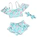 BAOHULU Girls Swimsuits Two Piece Bikini Set Flower Ruffle Bathing Suit Swimwear