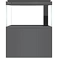 LYPHARD AQUARIUMS All in One Aquarium, 135 Gallon Ultra Clear Fish Tank and Sump Filtration System, Complete Saltwater Aquarium Set with Triple Door Cabinet Stand, Gray