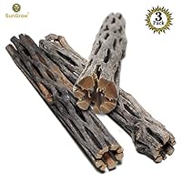 SunGrow Natural Cholla Wood - 3 Pieces, 5 inches Long - Aquarium Decoration & Chew Toys for small pets - Artistic Home-Decor - 100% Natural & pet safe - Fertilizer Free - Long Lasting Driftwood