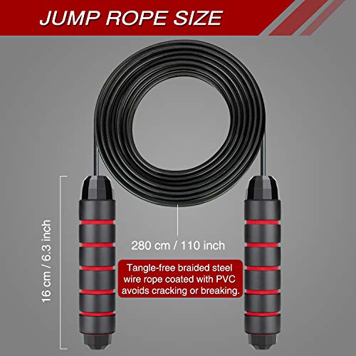 image for Feeke Jump Rope Tangle-Free with Ball Bearing,Adjustable Jumping Ropes
