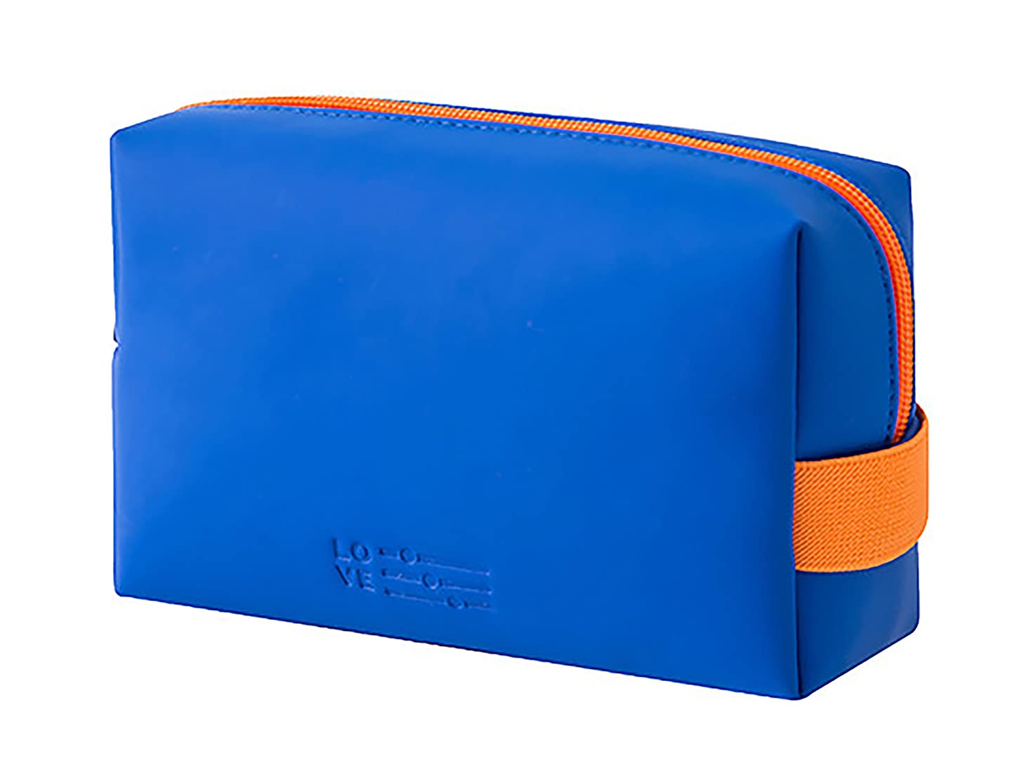 LEUCHTBOX Small Cosmetic Bag Waterproof Wash Bag for Women Toiletry Bag Make-Up Bag PU Leather Candy Bag Style Bright Colors (Blue)