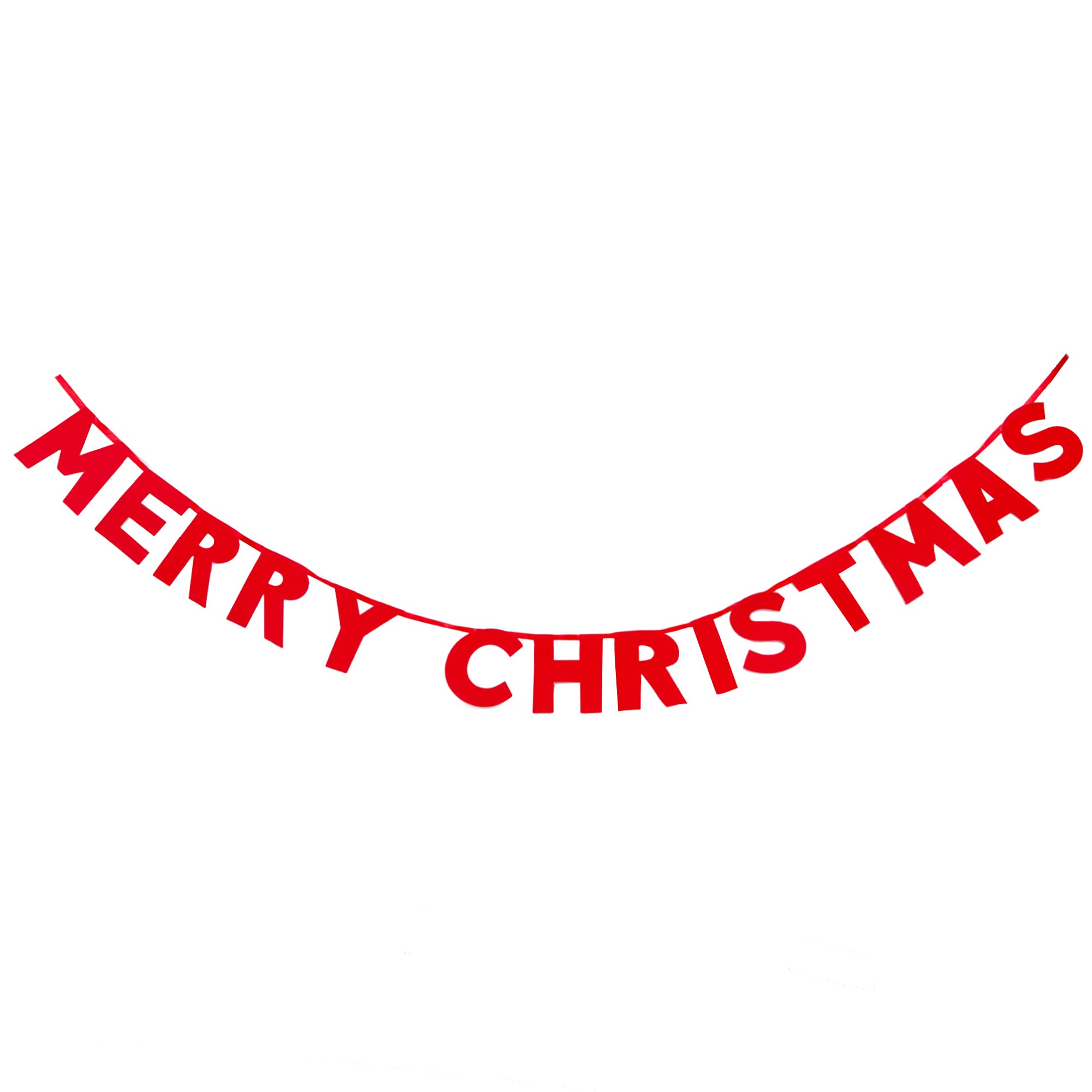 Talking Tables Premium Merry Christmas Reusable Decoration with Red Glitter Letters | Bunting for Xmas Party, Festive Home Décor, Fireplace, 2M