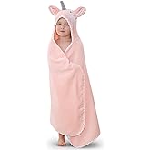TBEZY Hooded Towel for Kids 100% Cotton Ultra Soft with Unique Animal Design Large for Infants 3-10 Years (Unicorn)