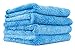The Rag Company (4-Pack 16 in. x 16 in. Eagle EDGELESS 500 Professional Korean 70/30 Super Plush 500gsm Microfiber Detailing Towels (16x16, Blue) primary