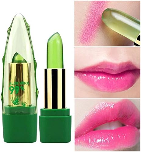 kingpo Natural Plant Lip Balm Organic Aloe Vera Jelly Lipstick Color Change Lip Balm Natural Plant Lip Balm