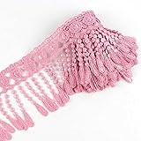 Yontree Floral Venise Lace Applique Bridal Wedding Applique Pink 3 yards