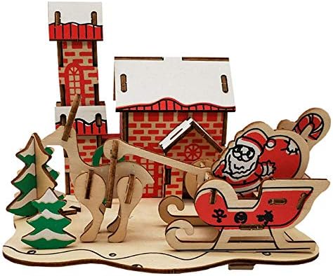 COLOR GOO Hold + HIGH 3D Wooden Puzzle DIY Building Model Dollhouse Style House Jigsaw Puzzle Kid Toys one Floor Villa