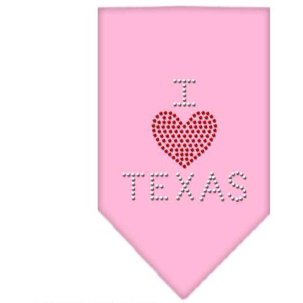 Mirage I Heart Texas Rhinestone Bandana, Large, Light Pink