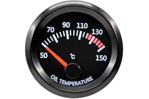 ESUPPORT Universal Car 52mm Pointer Oil Temp Temperautre Gauge Meter Kit Celsius White LED Light Pointer Indicator Dail Displ