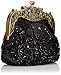 ilishop Women's Antique Beaded Party Clutch Vintage Rose Purse Evening Handbag