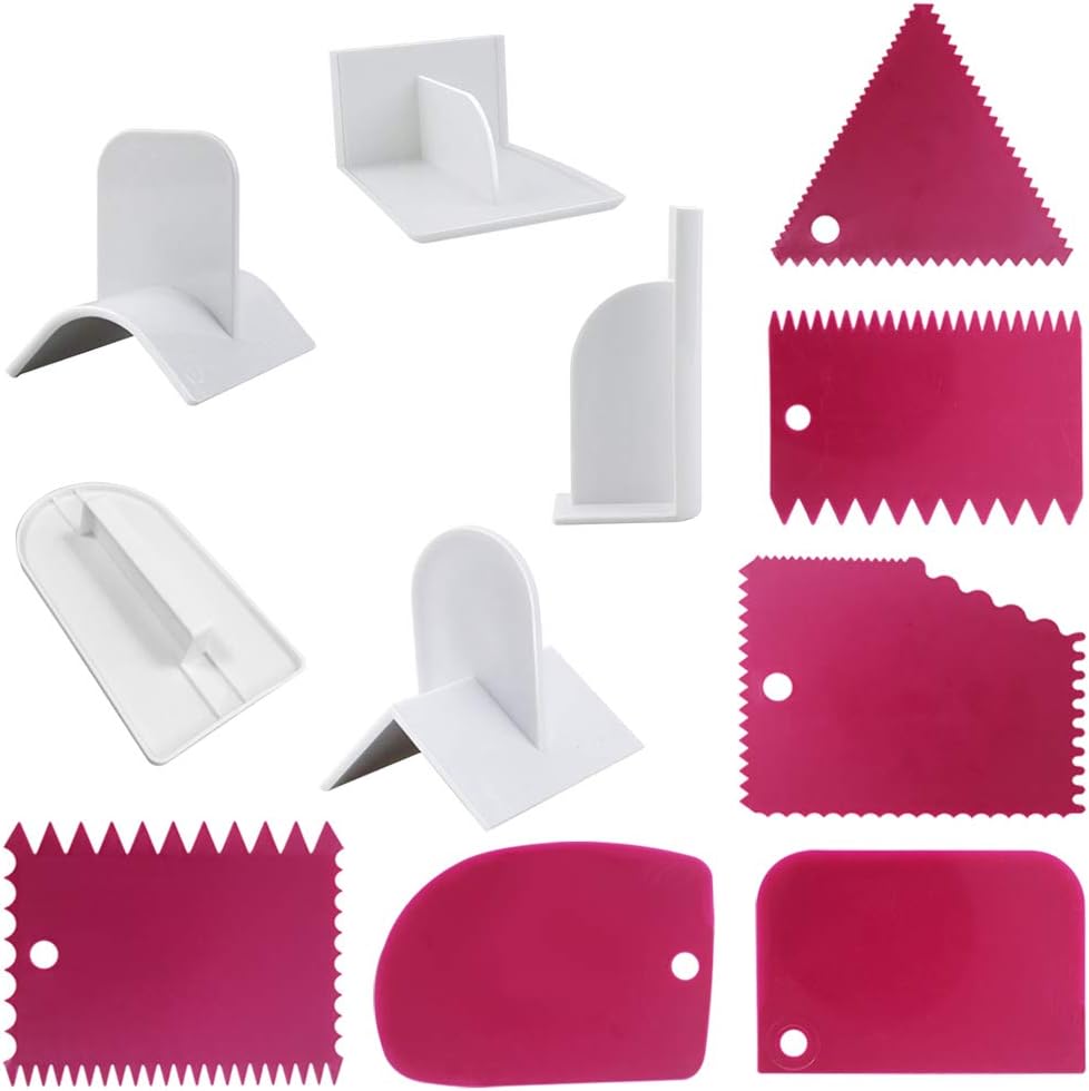 Cake Scraper Smoother and Fondant Kits, SourceTon Fabulous 6 Pcs Cake Decorative Scrapers Polisher and 5 Pcs of Fondant Smoother Tools