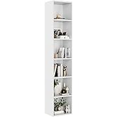oneinmil 71.5" Tall Narrow Bookshelf, 6-Tier Cube Display Rack, Modern Corner Bookshelf with Storage Space, CD Storage Cabine