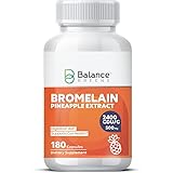 Bromelain Pineapple Extract Supplement 2,400 GDU/g - 500mg - 180 Capsules - Supports Healthy Digestion & Inflammatory Respons