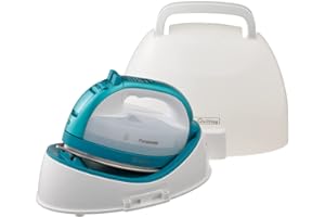 Panasonic Cordless Iron, Portable 360-Degree Freestyle Dry/Steam Iron with Precision Tips and Stainless Steel Soleplate, Anti-Calc and Anti-Drip, Power Base and Carrying/Storage - NI-QL1000G (Teal)