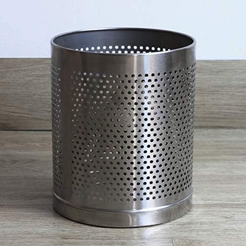 GWW Stainless Steel Hollow Trash can,Household Waste bin Without lid Round Rubbish bin for Hotel-A 22x28cm(9x11inch)