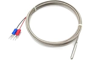 k Type Probe Thermocouple Thread Type K 1~10M Probe Type Shielded Braide Wire Thermocouple Temperature Sensor(K Type 9 M)