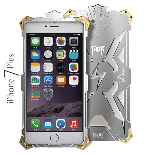 iPhone 7 Plus Case, Lwang Aviation Aluminum Anti-scratch Strong Protection Metal Case for iPhone 7 Plus , Hollow Design Full Signal iPhone 7 Plus Thor Case (thor silver)
